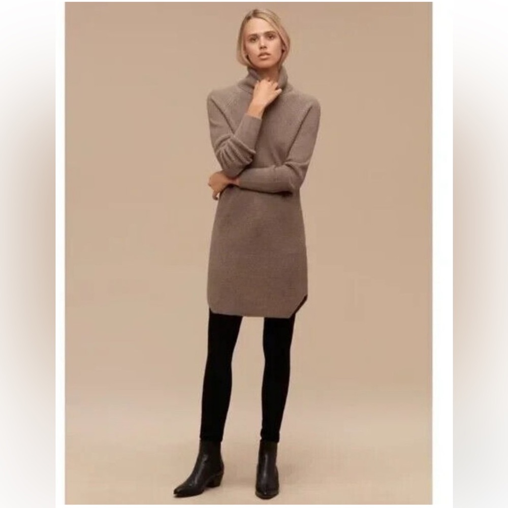 Aritzia Wilfred Free Bianca Wool Sweater Dress Heather Dark